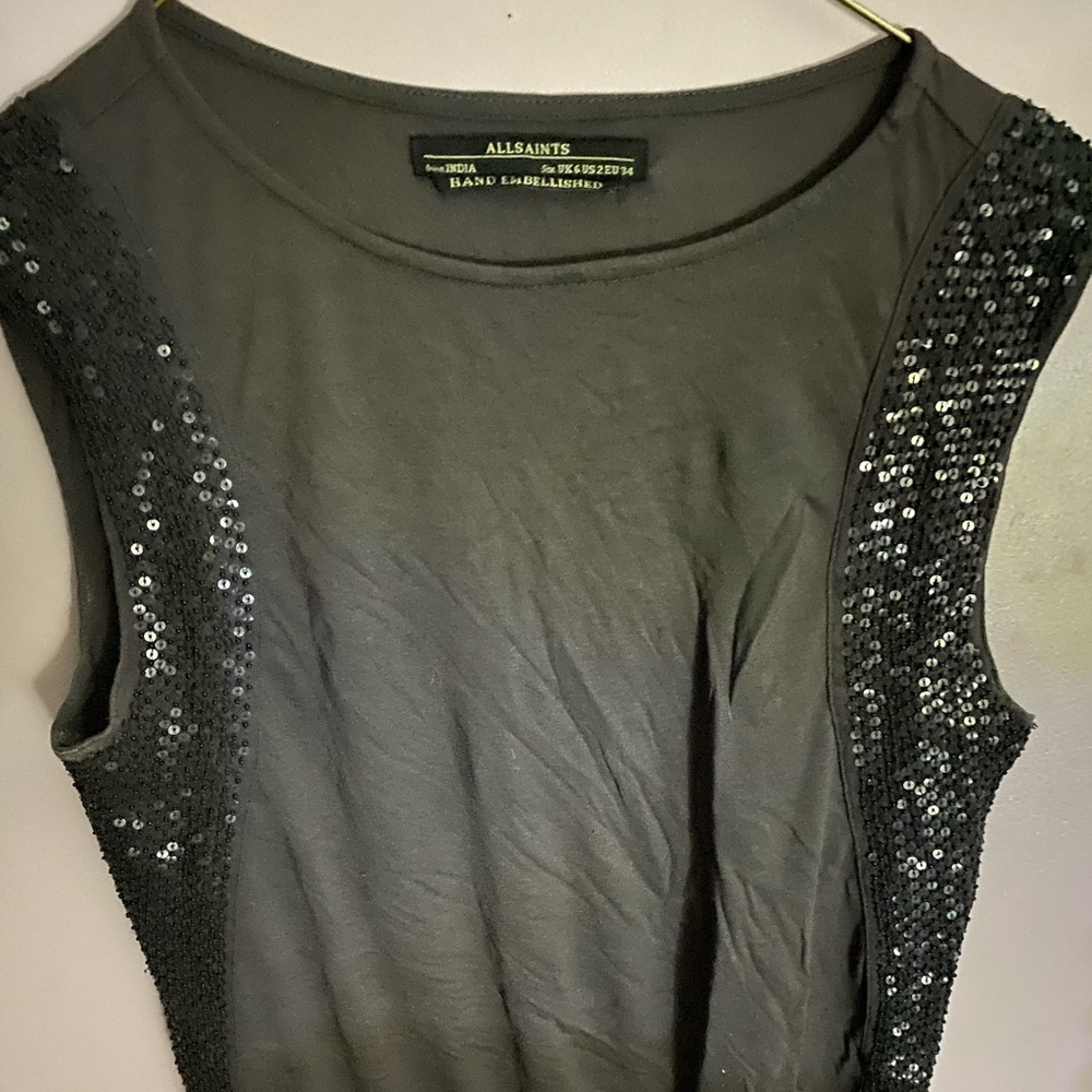 All saints embellished sleeveless top size us 2